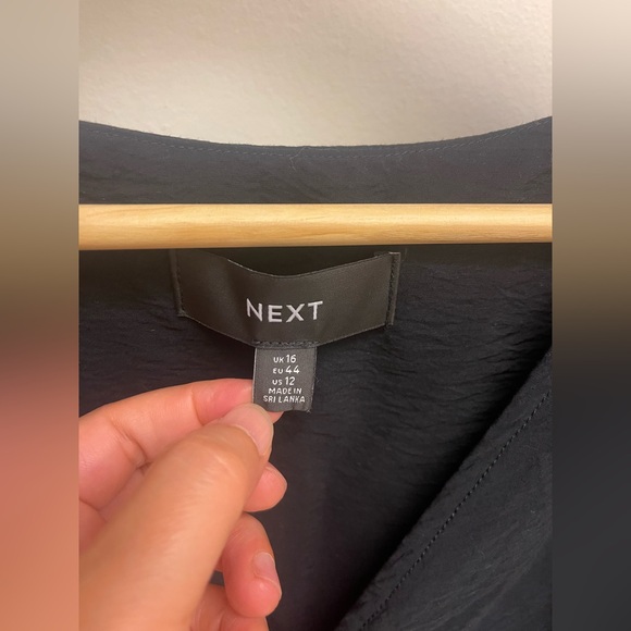 Next Black Tie Front Puff Sleeve Mini Dress size us12 - Picture 5 of 11